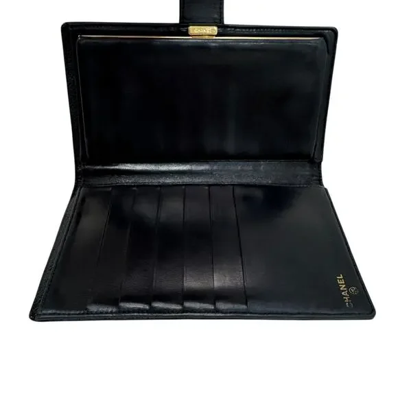 CHANEL Black Cavier CC Leather Long Wallet - Picture 9 of 10